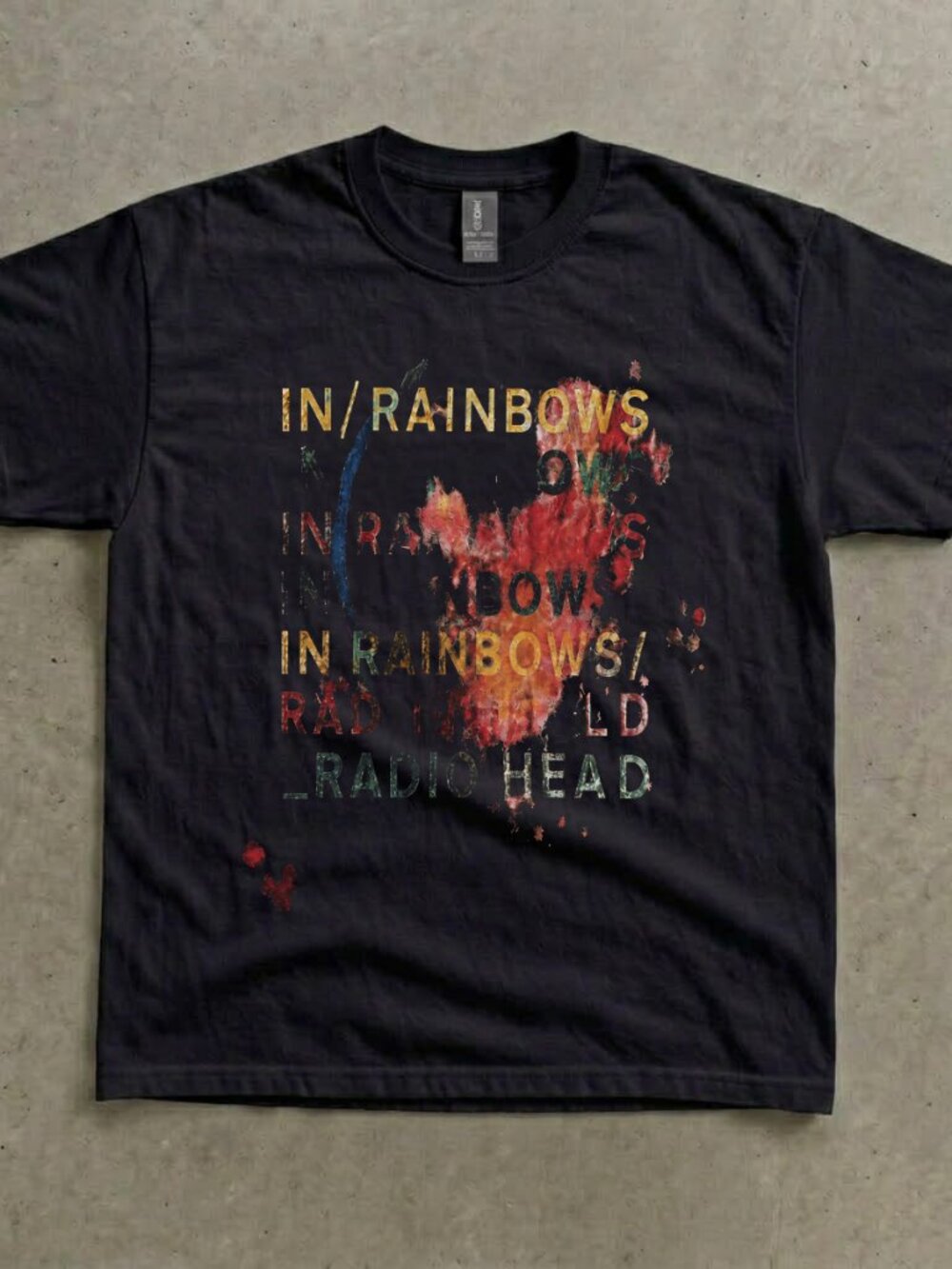 Radiohead In Rainbows Album Art Band T-Shirt Black